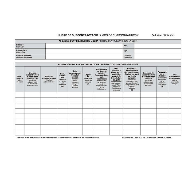 Dohe Libros de Subcontratacion Din A4 Apaisado - 10 Hojas Numeradas - Hojas Autocopiativas Dohe Libros de Subcontratacion Din A4 Apaisado - 10 Hojas Numeradas - Hojas Autocopiativas