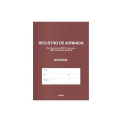 Dohe Libro de Registro de Jornada - 12 Hojas Mensuales - Ideal para 1 Empleado 1 Año - Papel de 120 gr