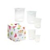 Dohe Juego de Jarras graduadas de Plastico - 1L, 0.5L, 0.25L, 100Ml, 50ml - Recomendado para Tercer Ciclo de Primaria