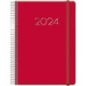 Dohe Denver Agenda Anual - Dia Pagina - Sabado y Domingo misma Pagina - Cierre con Goma Elastica - Tamaño 15x21cm - Color Rojo