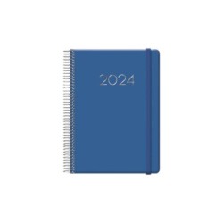 Dohe Denver Agenda Anual - Dia Pagina - Sabado y Domingo misma Pagina - Cierre con Goma Elastica - Tamaño 15x21cm - Color Azul