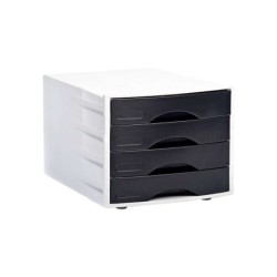 Dohe Buc de 4 Cajones - Formato A4 - Fabricado en Plastico de Alta Calidad - 100% Reciclable