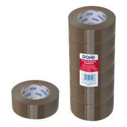 Dohe Cintas de Sellado de Embalajes - 6uds - Polipropileno Resistente - Adhesivo Potente - Color Marron
