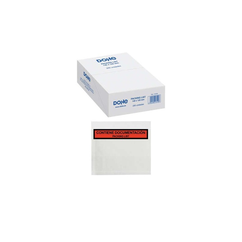 Dohe Caja de 250 Sobres Autoadhesivos - para Envio de Documentos - Packing List Especial Envios Dohe Caja de 250 Sobres Autoadhesivos - para Envio de Documentos - Packing List Especial Envios