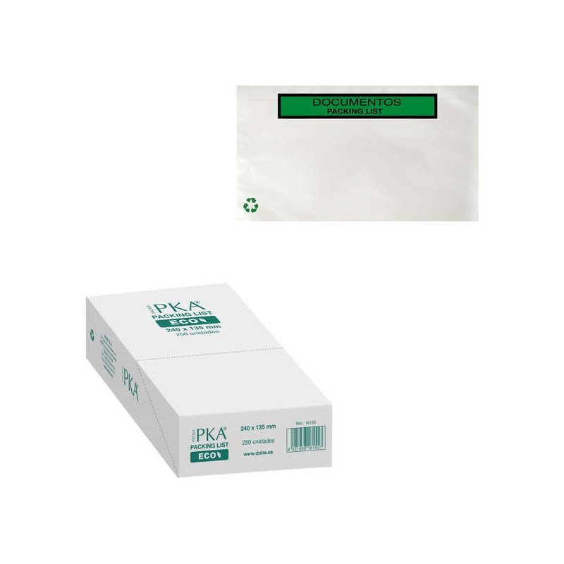 Dohe Caja de 250 Sobres Autoadhesivos Ecologicos - Packing List Especial Envios Dohe Caja de 250 Sobres Autoadhesivos Ecologicos - Packing List Especial Envios