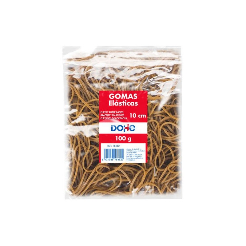 Dohe Gomas de Latex - Longitud 10cm - Gran Resistencia y Elasticidad - Bolsa de 100gr Dohe Gomas de Latex - Longitud 10cm - Gran Resistencia y Elasticidad - Bolsa de 100gr