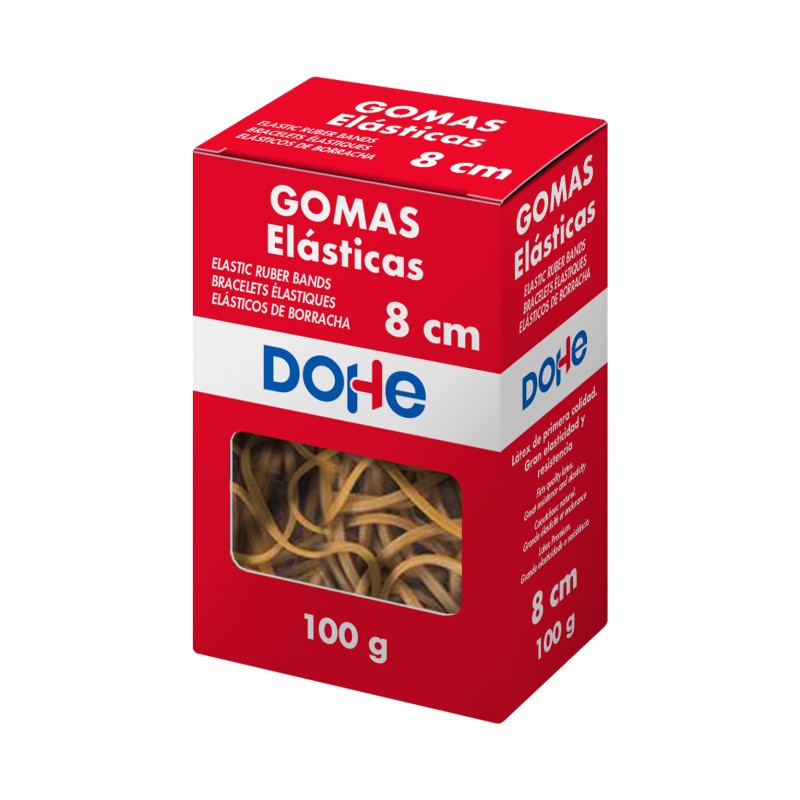 Elastici Dohe Elastici - Lunghezza 8cm - Realizzati in Lattice ad Alta Resistenza ed Elasticità - Scatola da 100gr Elastici Dohe Elastici - Lunghezza 8cm - Realizzati in Lattice ad Alta Resistenza ed Elasticità - Scatola da 100gr