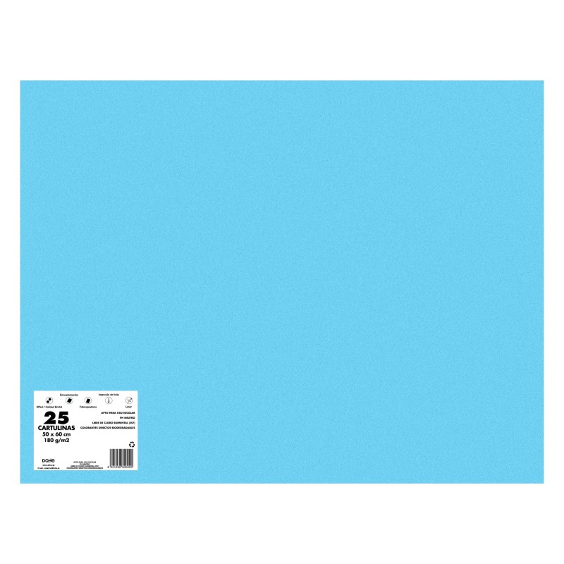 Dohe Cartulinas de Colores de 180 G/M2 - 50x65cm - PH Neutro - Libres de Cloro Elemental - Colorantes Biodegradables Dohe Cartulinas de Colores de 180 G/M2 - 50x65cm - PH Neutro - Libres de Cloro Elemental - Colorantes Biodegradables