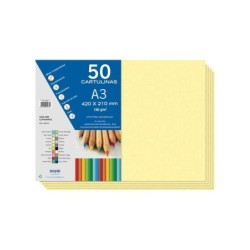 Dohe Cartulinas A3 - 50 Hojas - Gramaje de 180g - Ideal para Manualidades y Proyectos Escolares