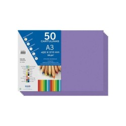 Dohe Paquete de 50 Hojas de Cartulinas A3 - Gramaje de 180g - Ideal para Manualidades y Proyectos Escolares