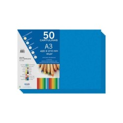 Dohe Cartulinas A3 - 50 Hojas - Gramaje de 180g - Ideal para Manualidades y Proyectos Escolares
