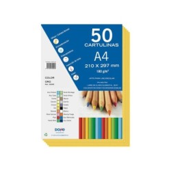 Dohe Cartulinas de Colores de 180 G/M2 - Tamaño A4 - PH Neutro - Libres de Cloro Elemental - Colorantes Biodegradables