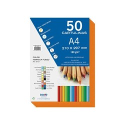 Dohe Cartulinas de Colores de 180 G/M2 - Tamaño A4 - PH Neutro - Libres de Cloro Elemental - Colorantes Biodegradables