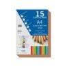 Dohe Confezione da 15 fogli di cartone A4 - Peso 180 g - Colori assortiti - Ideale per lavori di artigianato e progetti scolasti