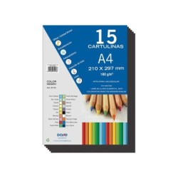 Dohe Cartulinas A4 - 15 Hojas - Ideal para Manualidades y Proyectos Escolares