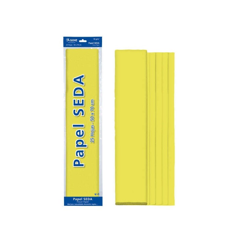 Dohe Papel Seda de 18g - 50x70cm - Ideal para Manualidades y Decoracion - Se Sirve en Bolsas de 25 Hojas Dohe Papel Seda de 18g - 50x70cm - Ideal para Manualidades y Decoracion - Se Sirve en Bolsas de 25 Hojas
