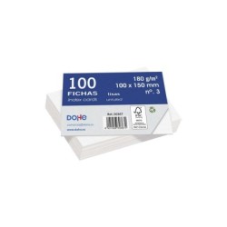 Dohe Fichas de Cartulina Offset Blanca - 180g - Paquete de 100 Unidades
