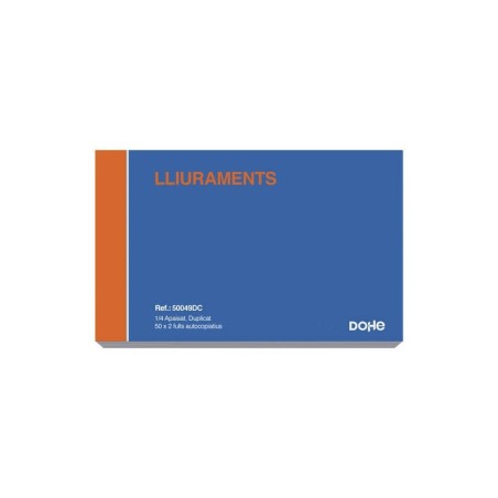 Libretti degli assegni prestampati Dohe in due colori su carta autocopiante - 100 fogli - Quarto orizzontale - Duplicato