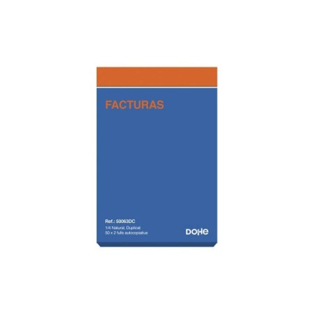 Dohe Talonarios Preimpresos a Dos Tintas en Papel Autocopiativo - 100 Hojas - Cuarto Natural - Duplicado
