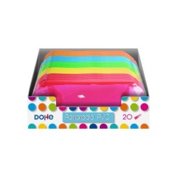 Dohe Expositor de 20 Portatodos Redondos de PVC Transparente - Colores Surtidos