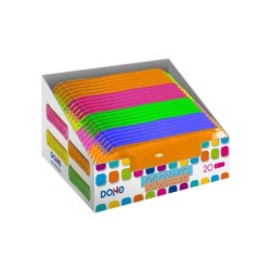 Dohe Espositore da 20 Portapenne Rotondi Fluorescenti in PVC Trasparente - Colori Assortiti 20pz 20pz