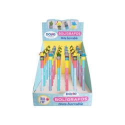 Espositore Dohe da 36 penne Cactus - Inchiostro blu cancellabile - Cappuccio con motivo Cactus