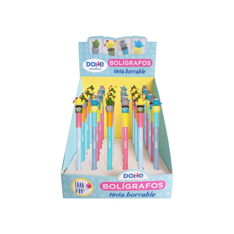 Espositore Dohe da 36 penne Cactus - Inchiostro blu cancellabile - Cappuccio con motivo Cactus Espositore Dohe da 36 penne Cactus - Inchiostro blu cancellabile - Cappuccio con motivo Cactus