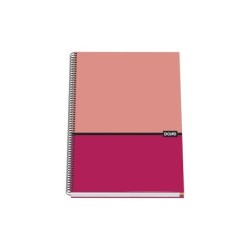 Quaderno a spirale con copertina rigida Dohe A4 - 228x300 mm - Copertina in cartone a righe - Interno 100 fogli offset 90 g - Gr