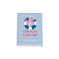 Dohe Cuaderno en Espiral A4 - 228x300mm - Tapa Dura con Carton Forrado - 100 Hojas de Papel Offset de 90gr - Cuadricula de 5mm