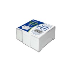 Dohe Soporte de Sobremesa con Bloque de Notas - 90x90mm - Papel Blanco de 70g - Fabricado en Plastico Inyectado Transparente