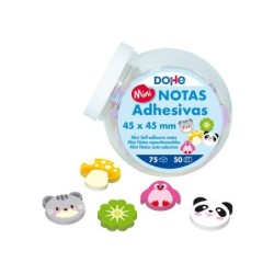 Dohe Espositore con Mini 75 foglietti adesivi stampati - 4,5x4,5 cm - Forme assortite