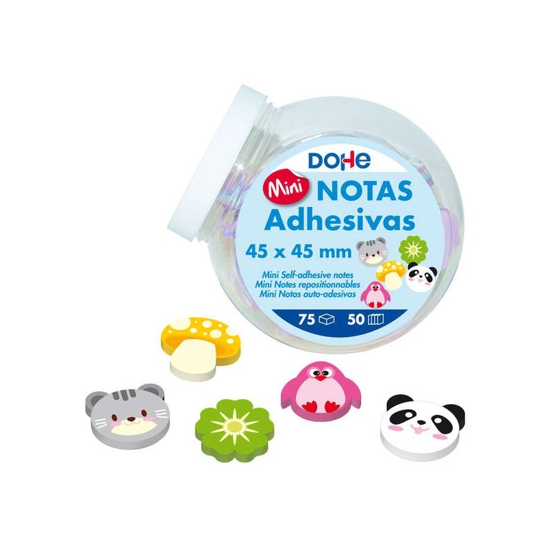 Dohe Espositore con Mini 75 foglietti adesivi stampati - 4,5x4,5 cm - Forme assortite Dohe Espositore con Mini 75 foglietti adesivi stampati - 4,5x4,5 cm - Forme assortite