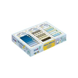 Dohe Caja Expositora de 21 Indices Adhesivos Preimpresos - 12x45mm - Motivos Estampados en Oro