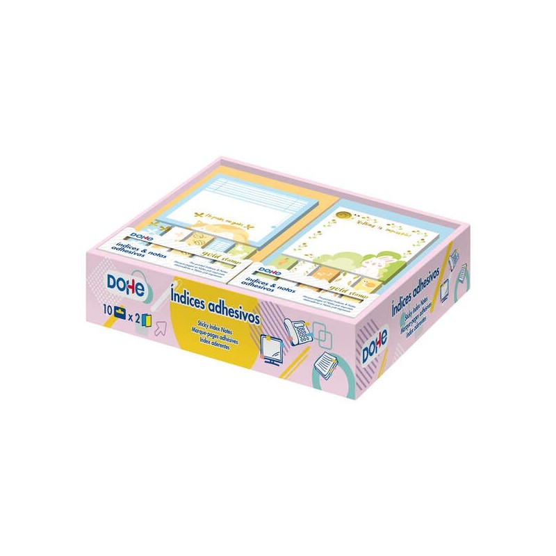 Dohe Caja Expositora de 20 Notas e Indices Adhesivos - 70x70mm y 12x45mm - Motivos Estampados en Oro Dohe Caja Expositora de 20 Notas e Indices Adhesivos - 70x70mm y 12x45mm - Motivos Estampados en Oro