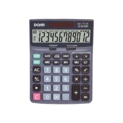 Dohe Calculadora Electronica de Sobremesa - Pantalla LCD de 12 Digitos - Alimentacion Solar y a Pilas - Teclas de Gran Tamaño