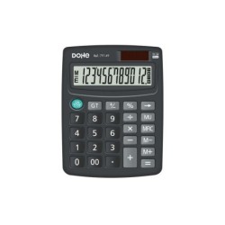 Dohe Calculadora Electronica de Sobremesa - Pantalla LCD de 12 Digitos - Alimentacion Solar y a Pilas - Teclas de Gran Tamaño