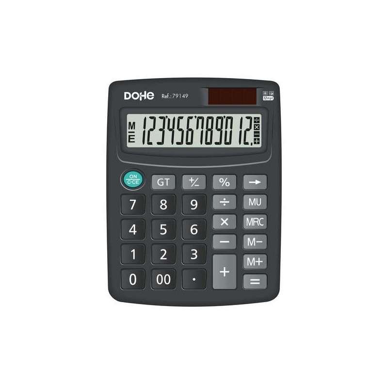 Calcolatrice elettronica da tavolo Dohe - Schermo LCD a 12 cifre - Alimentazione solare e a batteria - Tasti grandi Calcolatrice elettronica da tavolo Dohe - Schermo LCD a 12 cifre - Alimentazione solare e a batteria - Tasti grandi