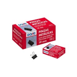 Dohe 12 clip per portablocco con lama pieghevole in metallo - 50 mm - acciaio ad alta resistenza - colore nero