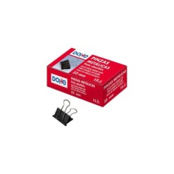 Dohe 12 Pinzas Metalicas Sujetapapeles de Pala Abatible - 50mm - Acero de Gran Resistencia - Color Negro