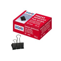 Dohe 12 clip per portablocco con lama pieghevole in metallo - 50 mm - acciaio ad alta resistenza - colore nero