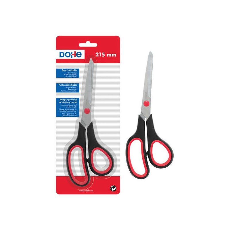 Forbici Dohe in acciaio inossidabile - Punte arrotondate - Manico ergonomico in plastica e gomma - Blister individuale Forbici Dohe in acciaio inossidabile - Punte arrotondate - Manico ergonomico in plastica e gomma - Blister individuale