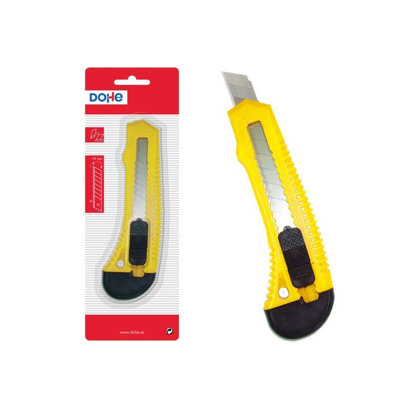 Dohe Cutter Resistente de Plastico - Cuchillas de Acero Tronzables - Sistema de Bloqueo de Cuchilla - Guia de Plastico Dohe Cutter Resistente de Plastico - Cuchillas de Acero Tronzables - Sistema de Bloqueo de Cuchilla - Guia de Plastico