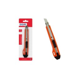 Dohe Cutter Resistente de Plastico - Cuchillas Tronzables de Acero - Sistema de Bloqueo de Cuchilla - Guia Metalica