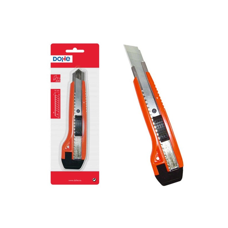 Dohe Cutter de Plastico Resistente - Cuchillas Tronzables de Acero - Sistema de Bloqueo de Cuchilla - con Guia Metalica Dohe Cutter de Plastico Resistente - Cuchillas Tronzables de Acero - Sistema de Bloqueo de Cuchilla - con Guia Metalica