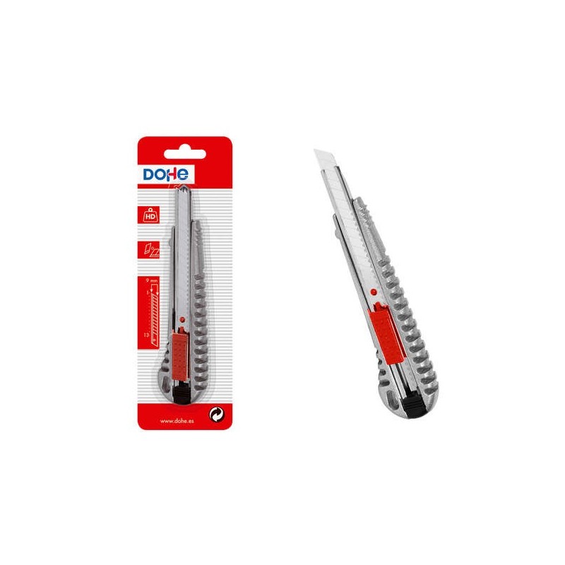Dohe Cutter de Acero Inoxidable - Cuchillas Tronzables de Acero - Sistema de Bloqueo de Cuchilla - Blister Individual