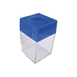 Dohe Portaclips en Plastico con Deposito Transparente - 42x42x70mm - Embocadura Imantada de Color Azul