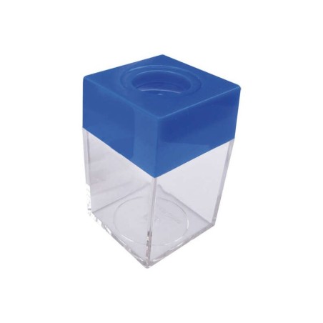 Dohe Portaclips en Plastico con Deposito Transparente - 42x42x70mm - Embocadura Imantada de Color Azul