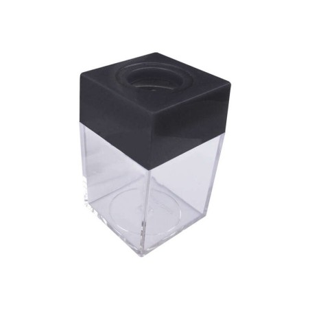Dohe Portaclips en Plastico con Deposito Transparente - 42x42x70mm - Embocadura Imantada de Color Negro