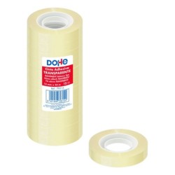 Dohe Cinta Adhesiva Transparente de Polipropileno - 28 Micras - Alta Resistencia y Potente Adhesivo - 12 Uds