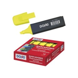 Dohe Marcadores Fluorescentes - Punta Biselada de 1-5mm - Clip en la Capucha - Apto para Todo Tipo de Papel - Color Amarillo